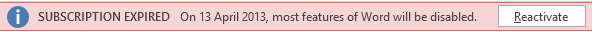 What happens if Office 365 or Office 2013 expires